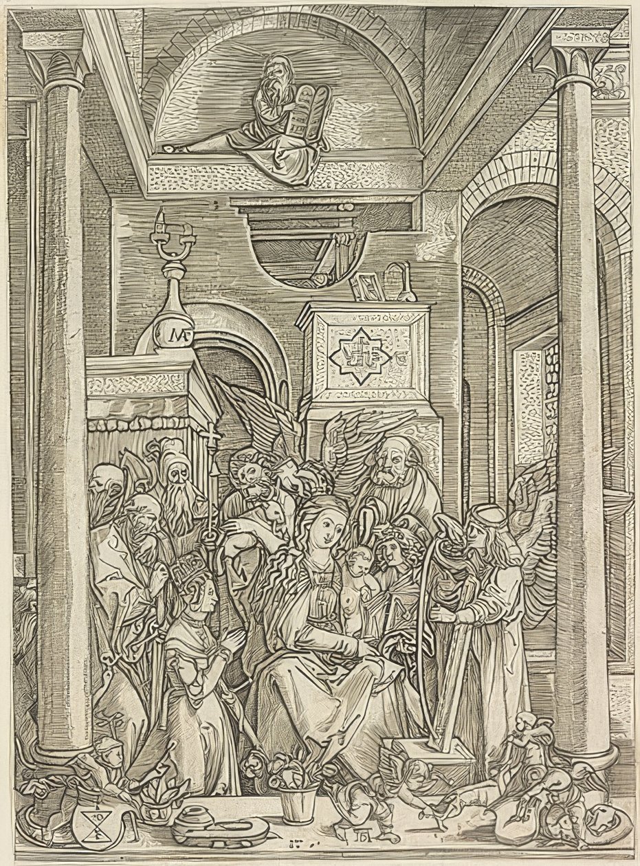 Verherrlichung Mariens von Marcantonio Raimondi