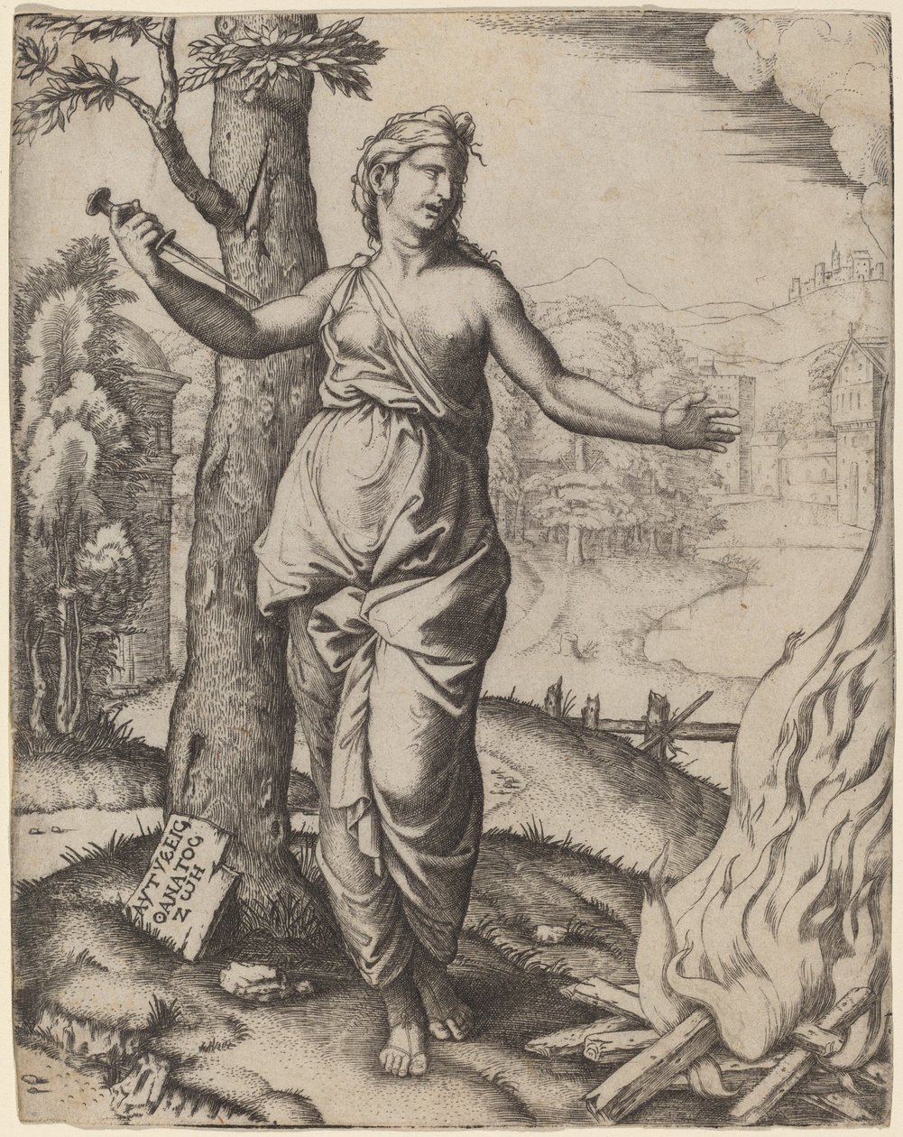 Dido von Marcantonio Raimondi after Raphael