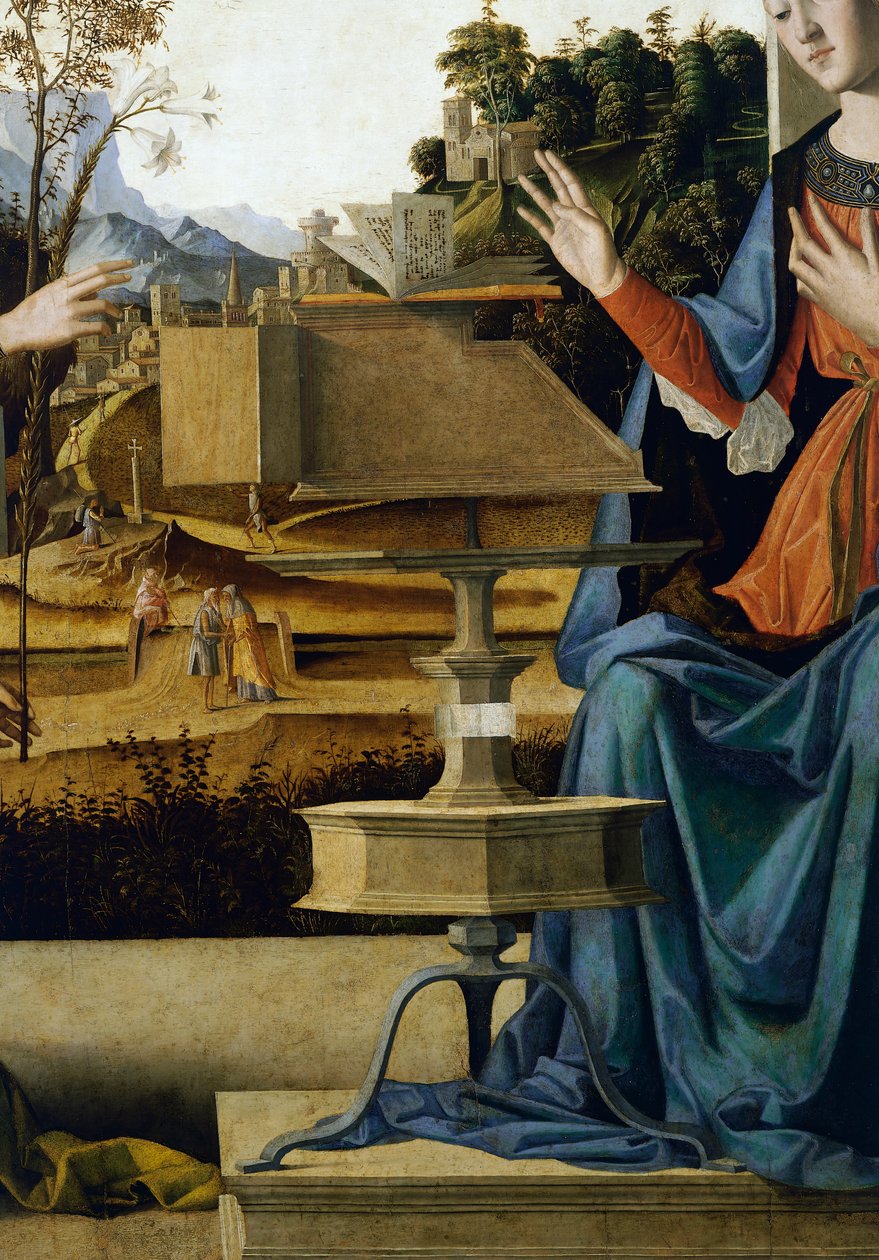 Verkündigung, (Detail) von Marco Palmezzano