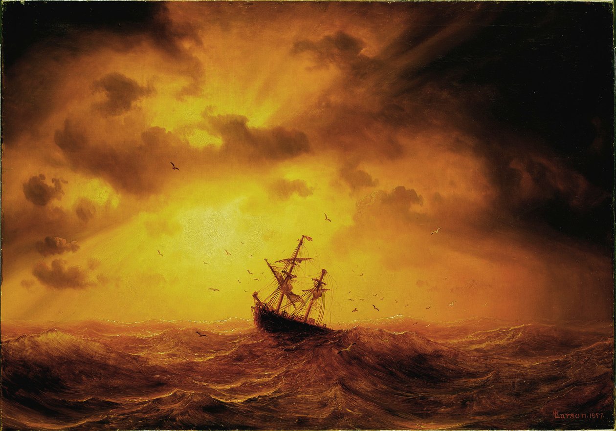Sturm auf dem Meer von Marcus Larson