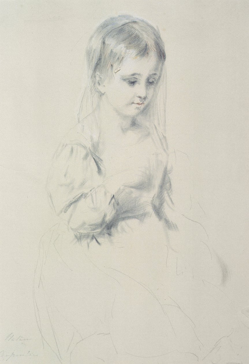 Porträtstudie eines jungen Mädchens von Margaret Sarah Carpenter
