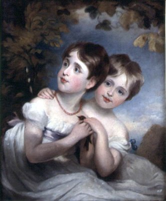 Zwei Mädchen mit einem Vogel von Margaret Sarah Carpenter