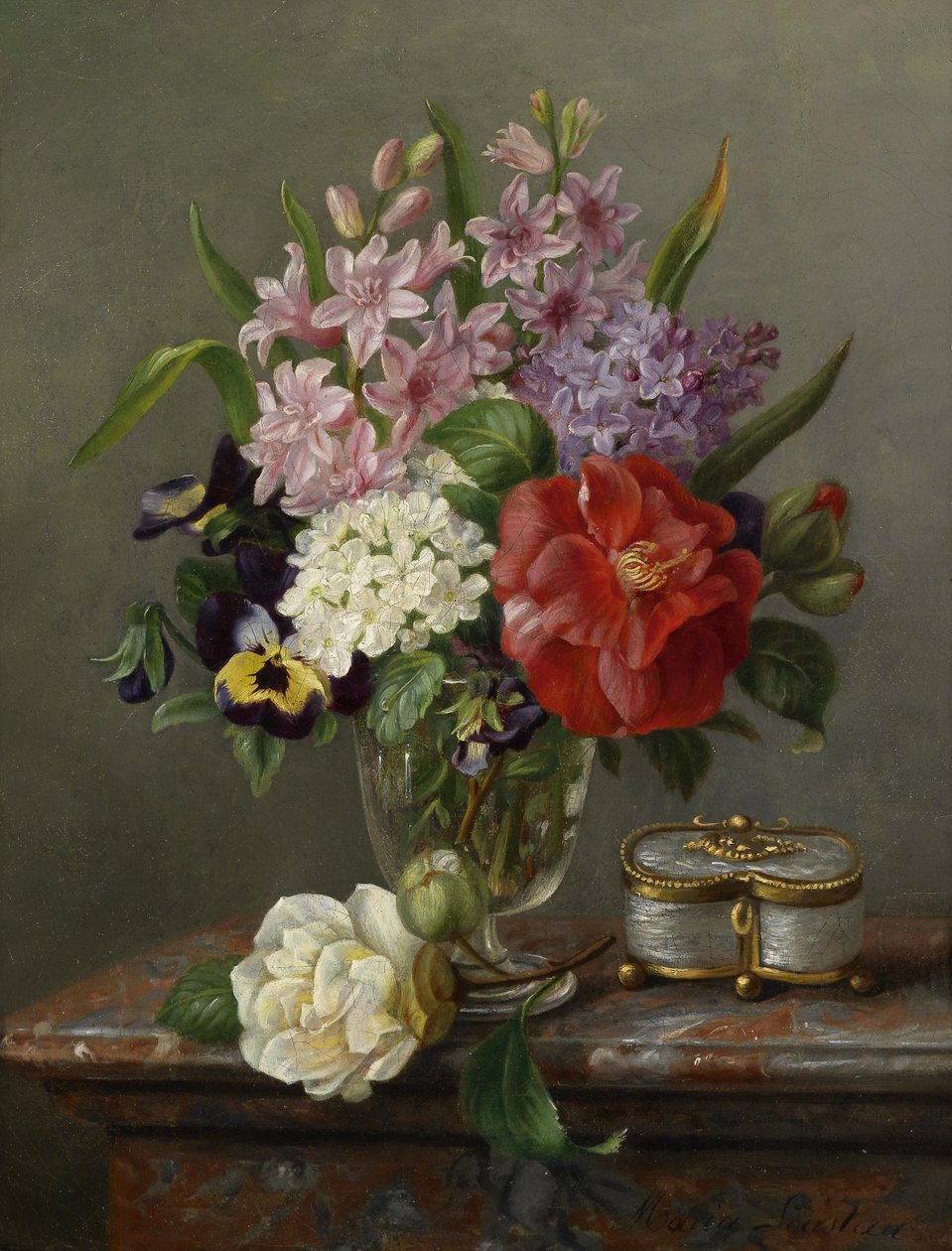 Frühlingsblumen in Vase von Maria Loustau