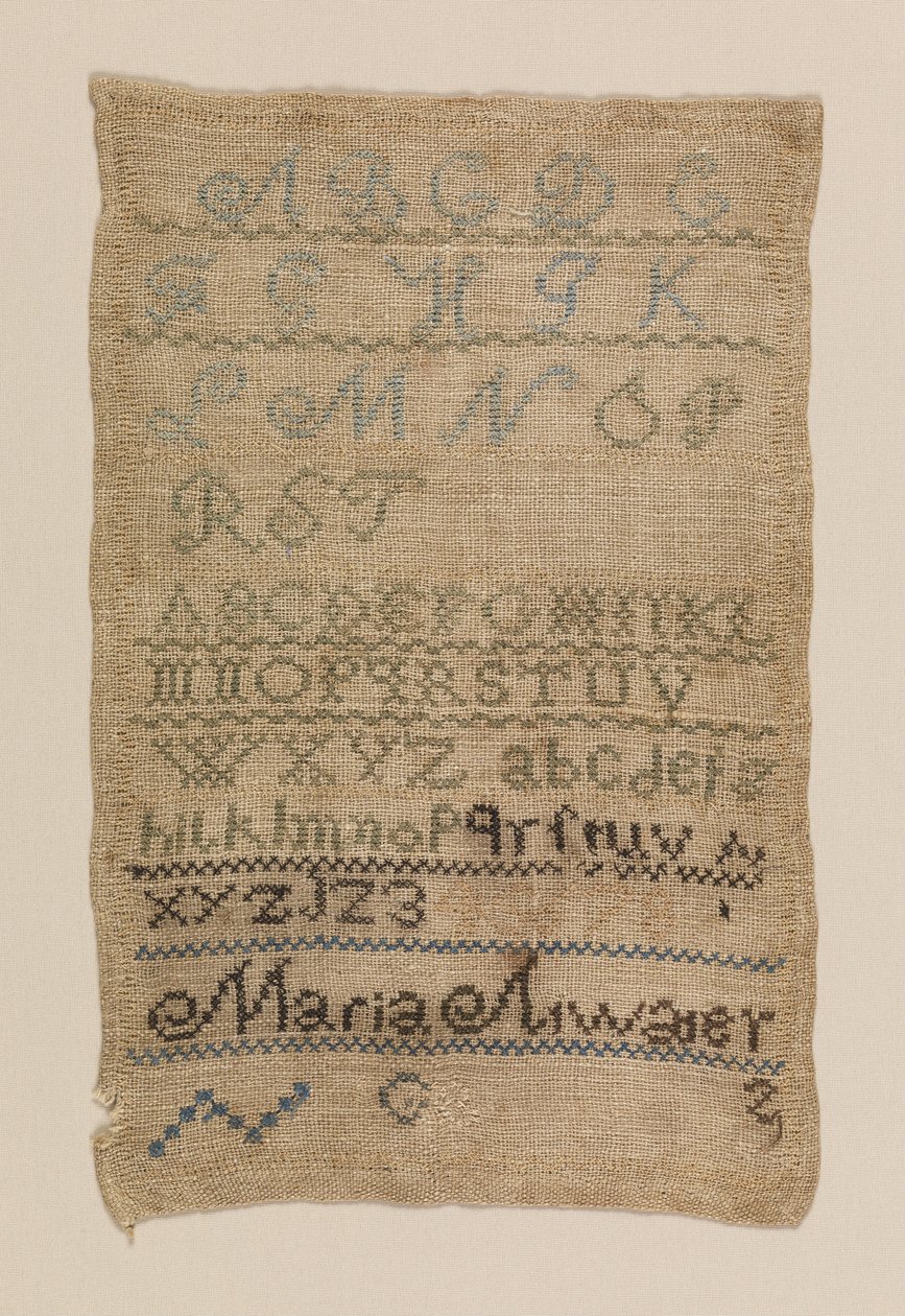 Stickmustertuch von Maria Atwater