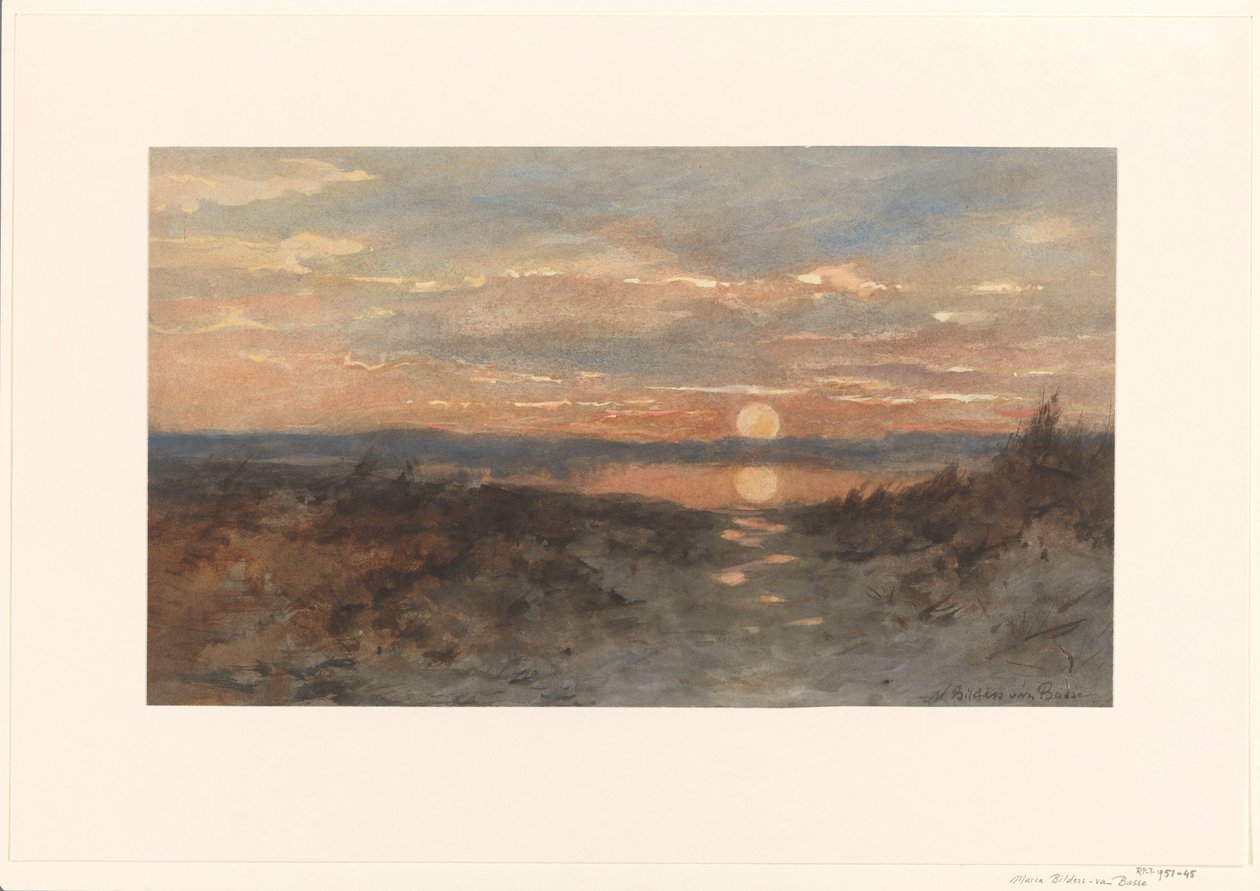 Landschaft mit Sonnenuntergang von Maria Bilders van Bosse