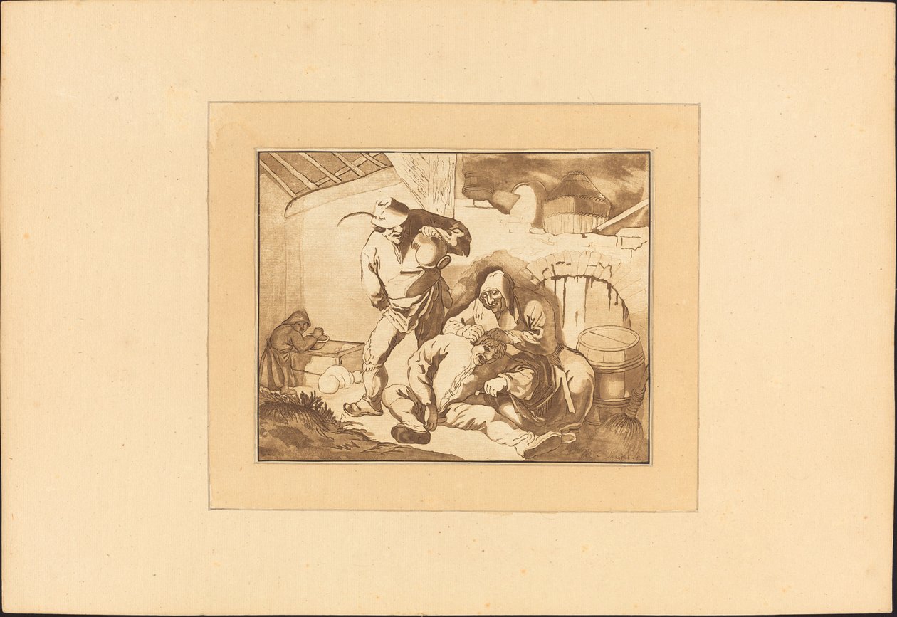 Bauernszene von Maria Catharina Prestel after Isack van Ostade