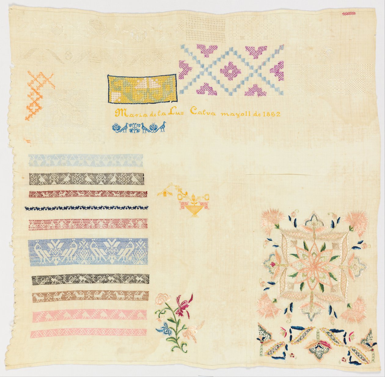 Stickmustertuch von Maria de la Luz Garcia