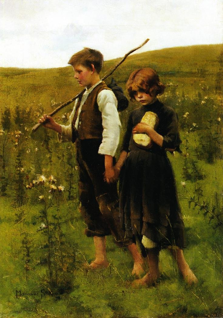 Auf dem Weg zu den Feldern von Marianne Stokes