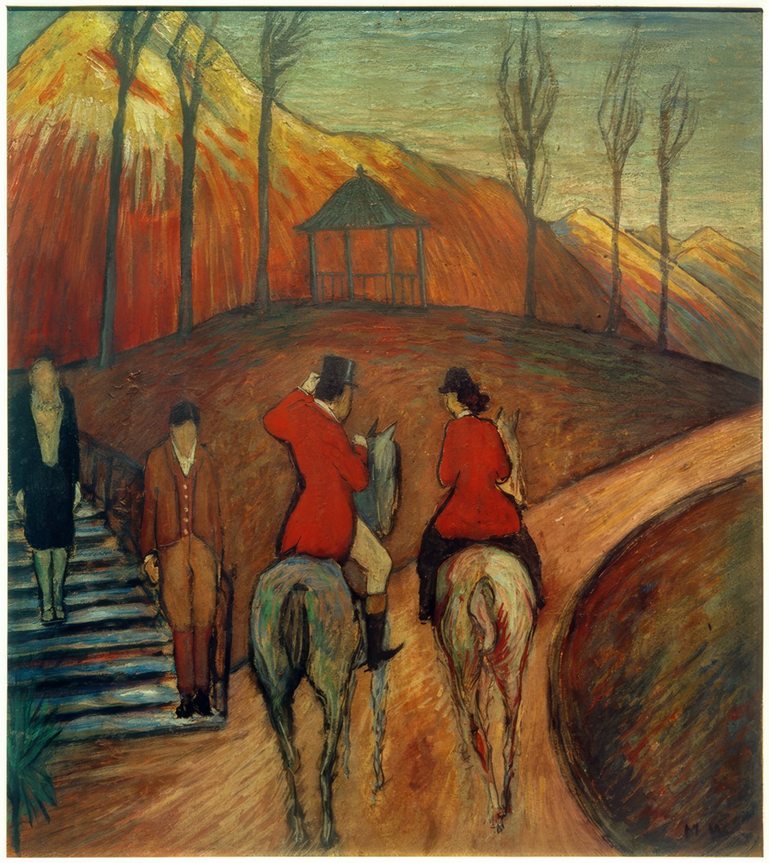 Landschaft mit Reiter und Reiterin von Marianne von Werefkin