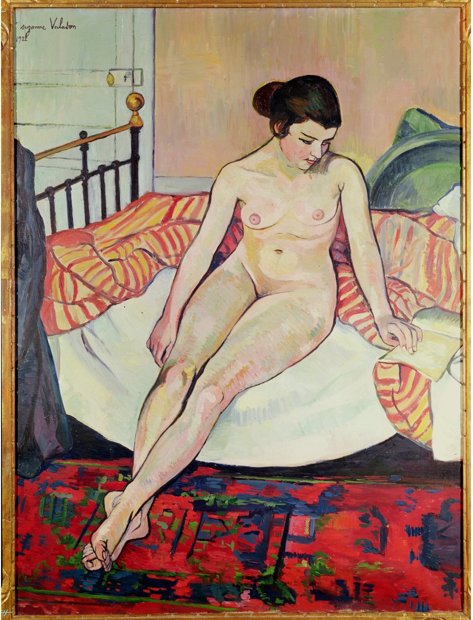 Akt mit gestreifter Decke, 1922 von Marie Clementine (Suzanne) Valadon