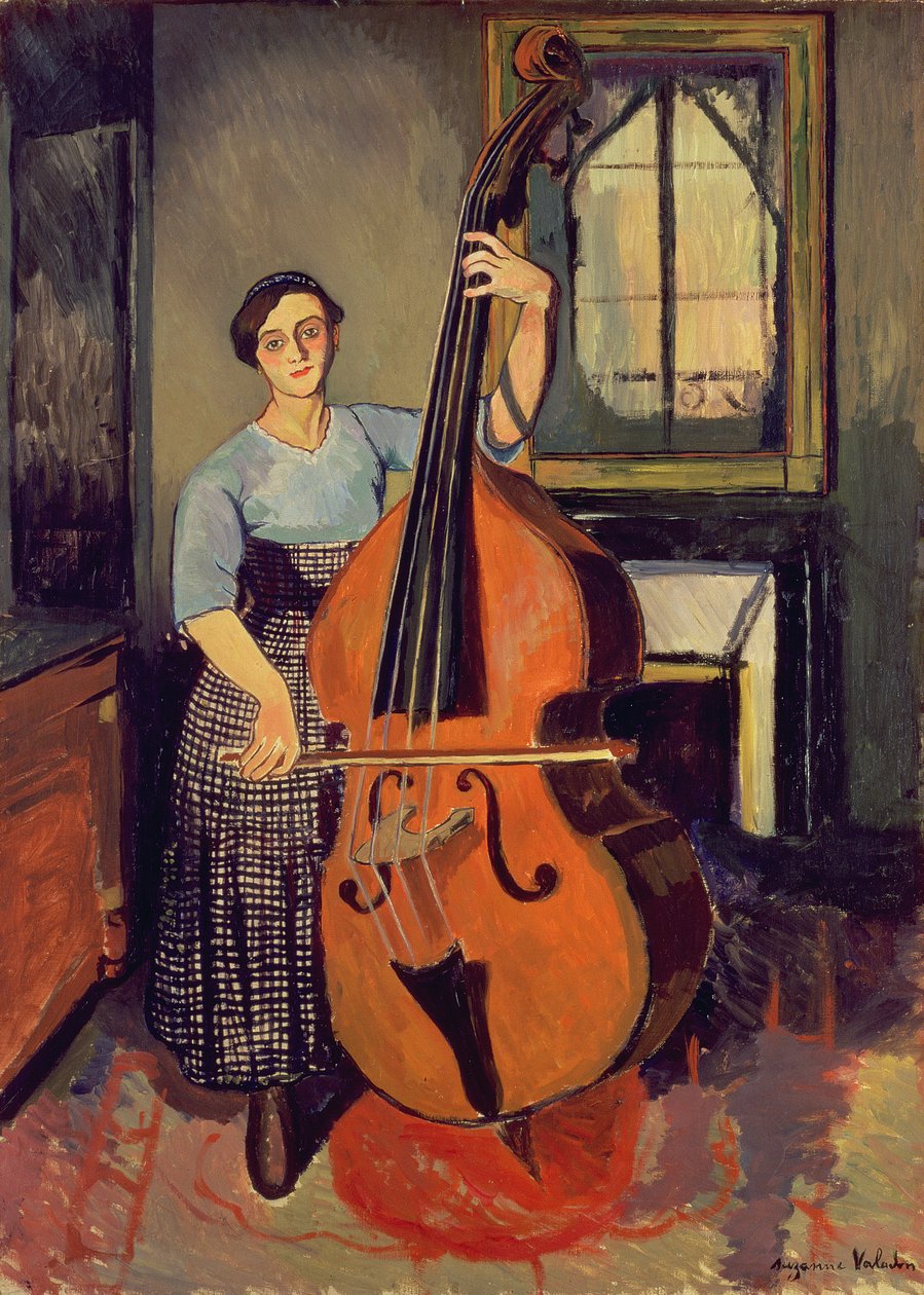 Frau mit einem Kontrabass, 1908 von Marie Clementine (Suzanne) Valadon