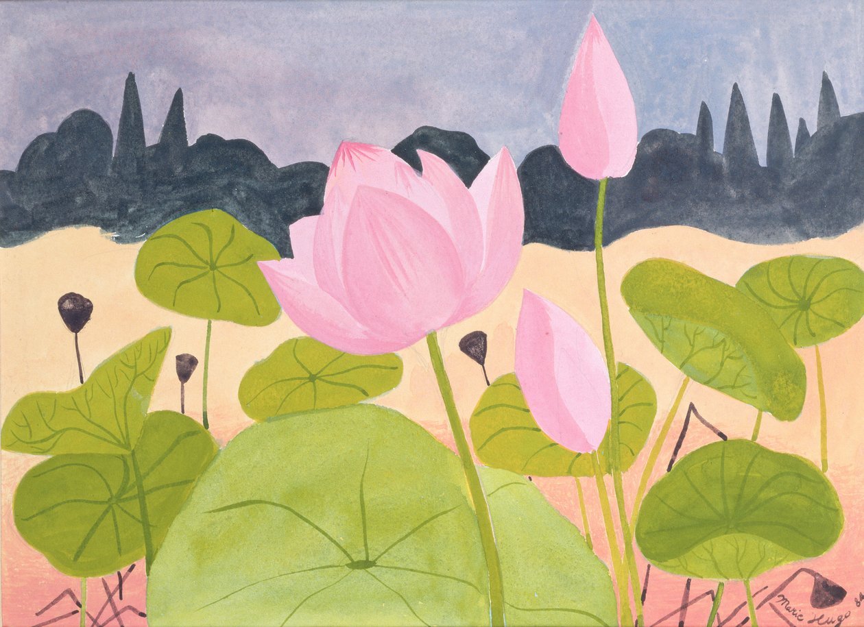 Lotus in der Garrigue, 1984 von Marie Hugo