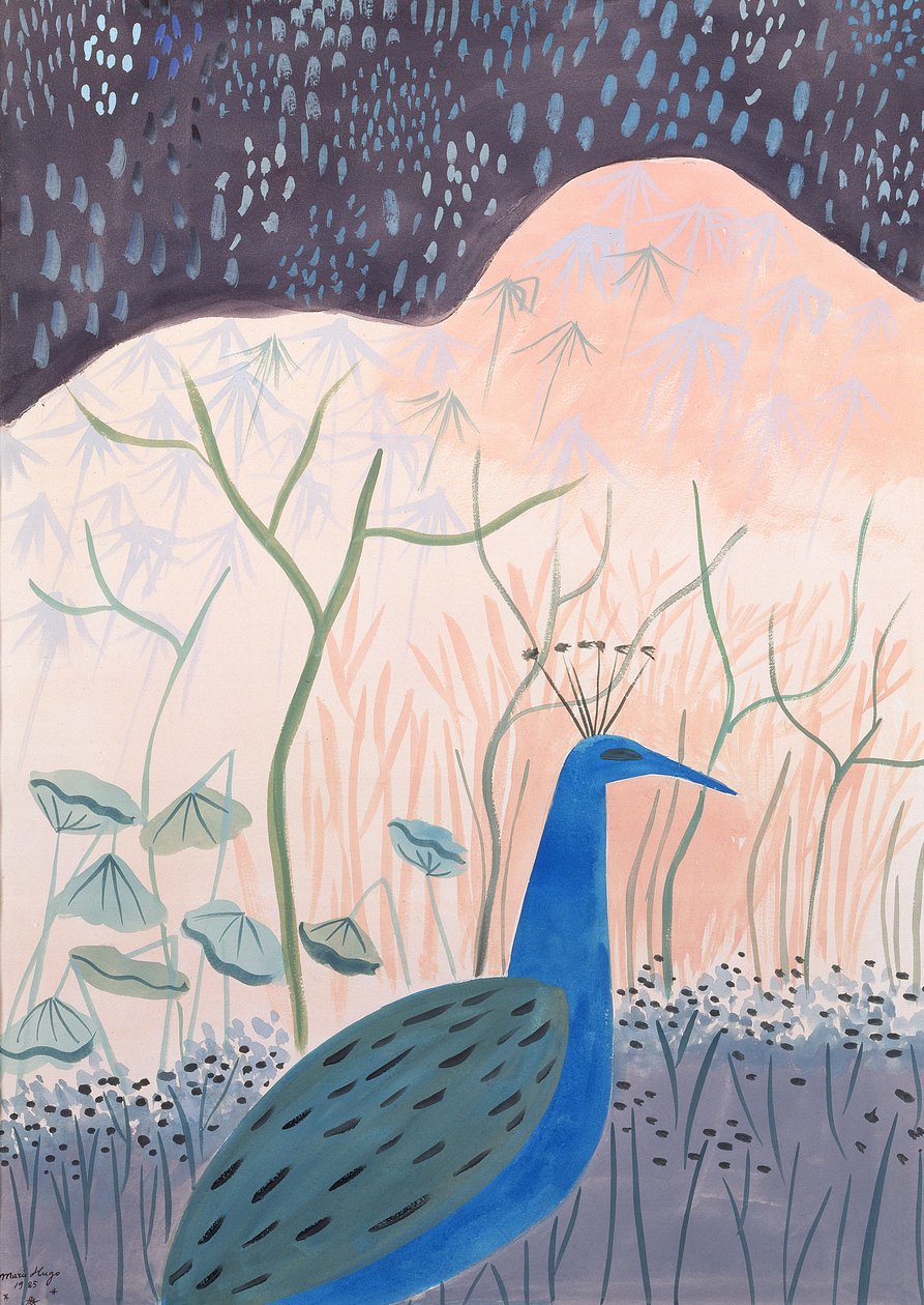 Goldener und silberner Pfau, 1985 von Marie Hugo