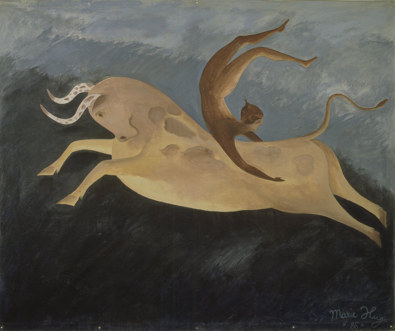 Stier mit kretischem Tänzer, 1987 von Marie Hugo