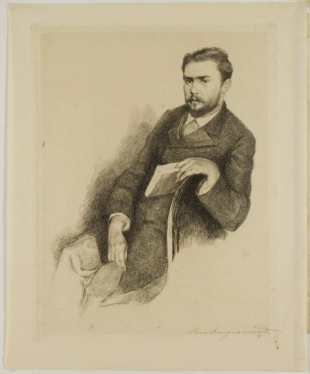 Porträt des Kritikers Gustave Geffroy von Marie Bracquemond
