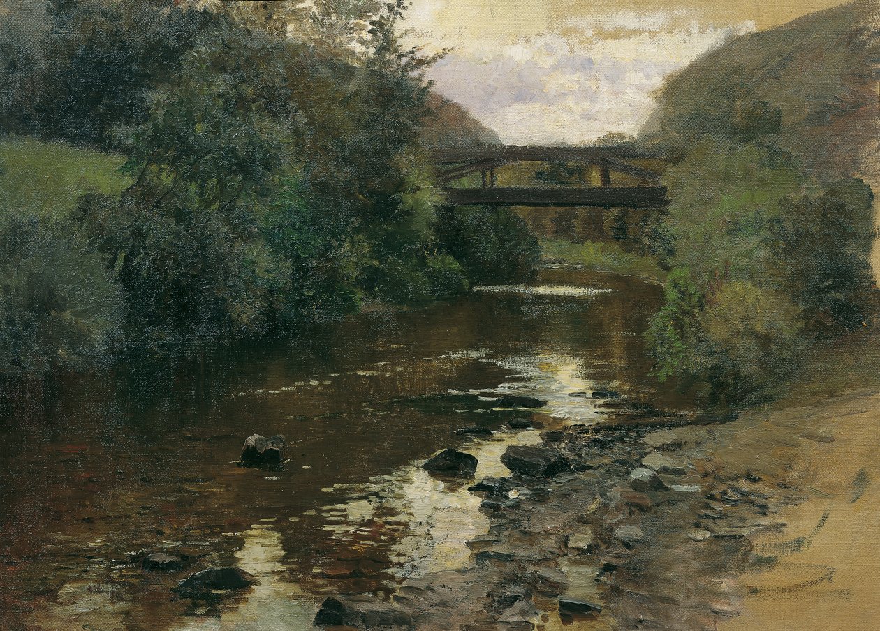 Waldwasser mit Brücke von Marie Egner