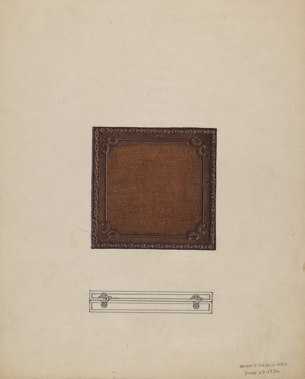 Leder-Medaillenkasten, 1936 von Marie Famularo