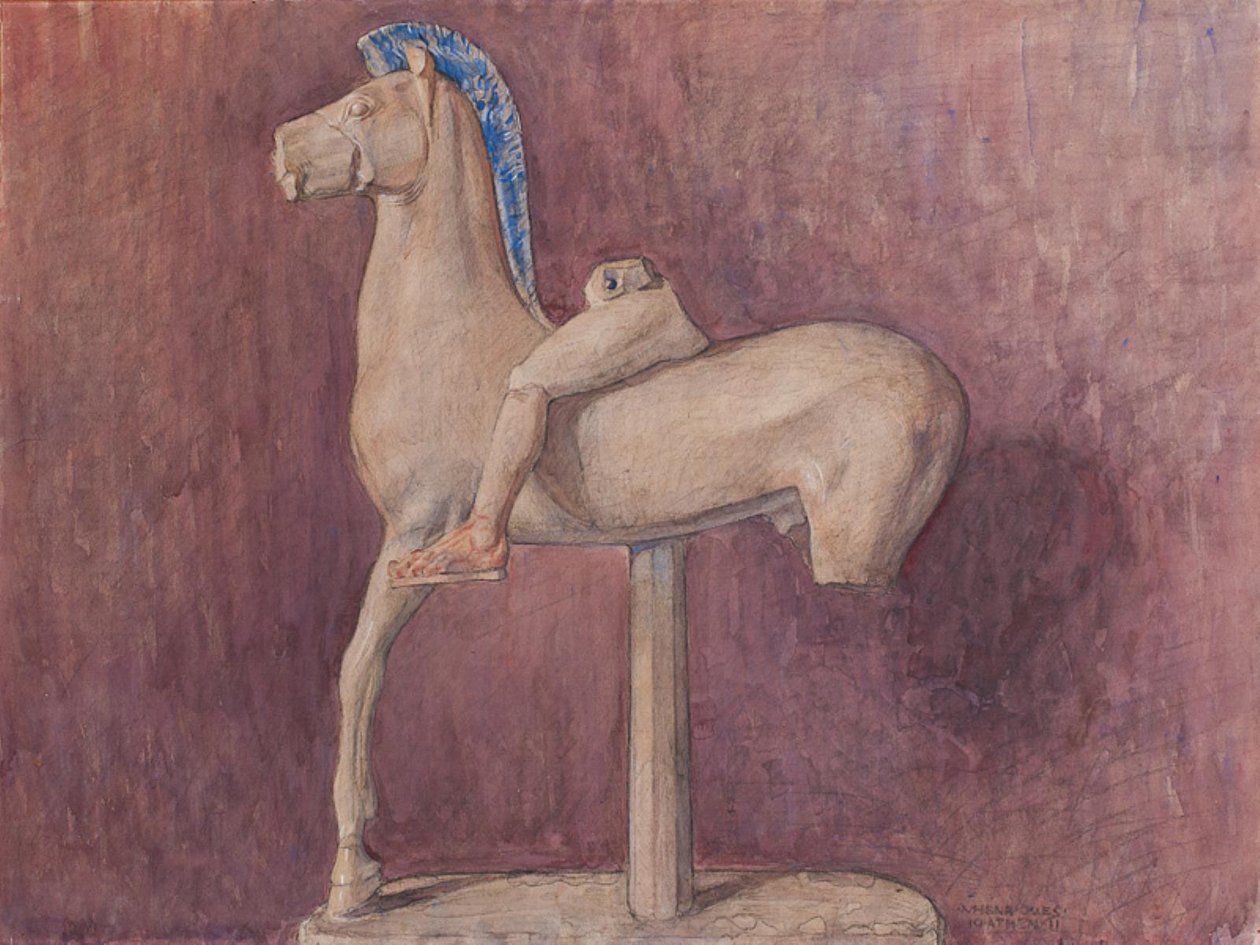 Pferd mit Reiter (Akropolis Museum Inv. 700) von Marie Henriques