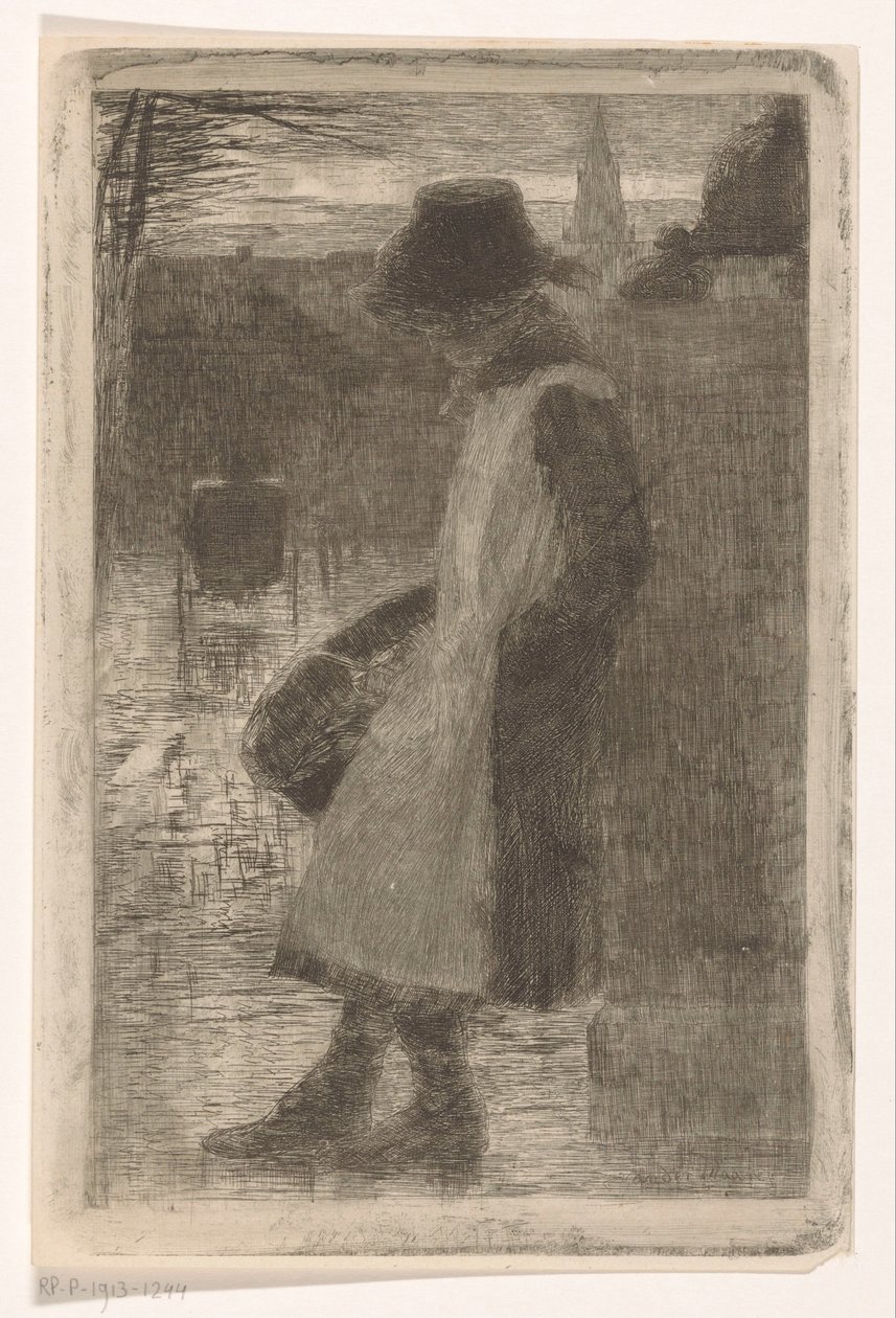 Mädchen auf der Straße von Marinus van der Maarel