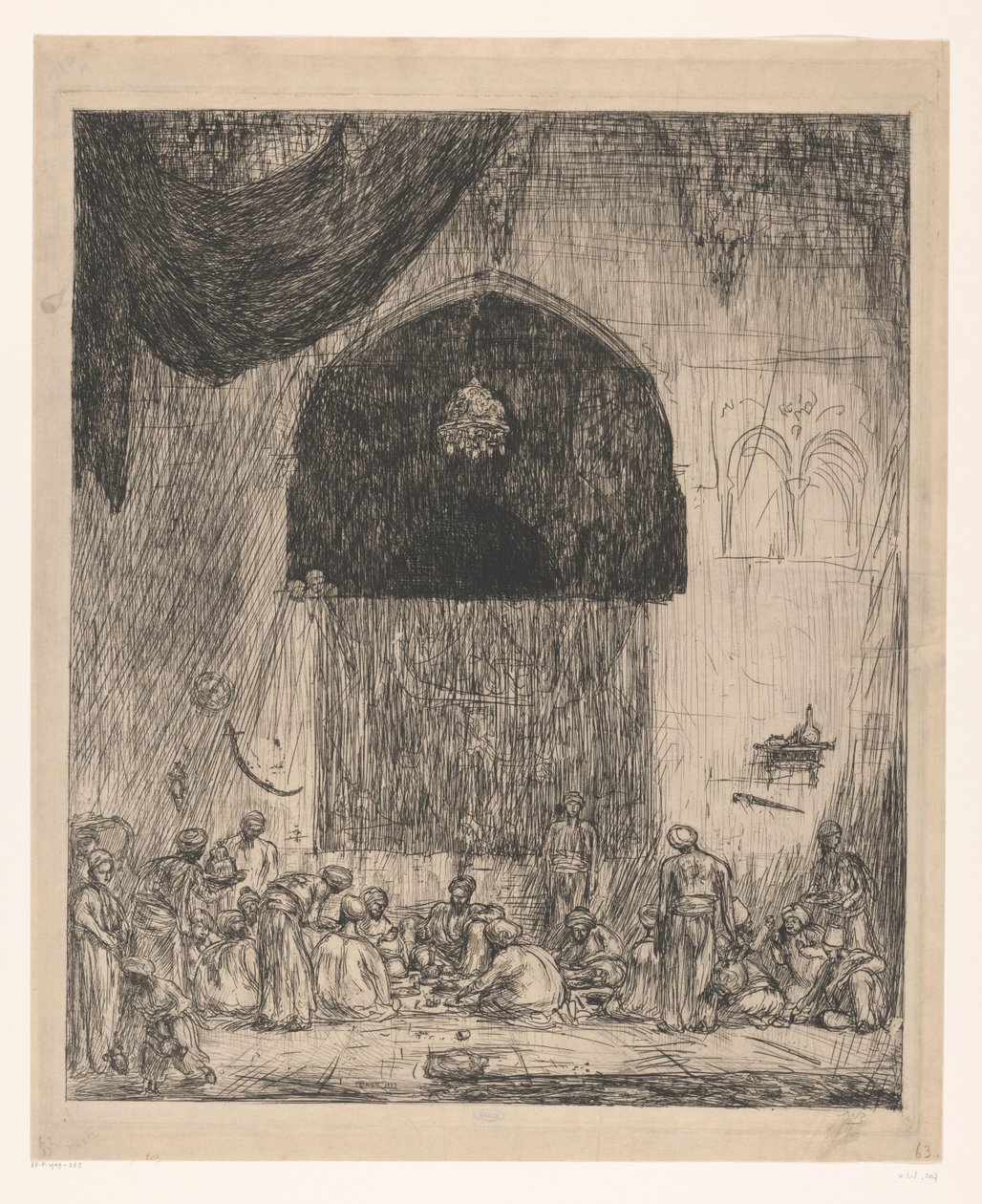 Essende, orientalische Männer von Marius Bauer (signed by artist)