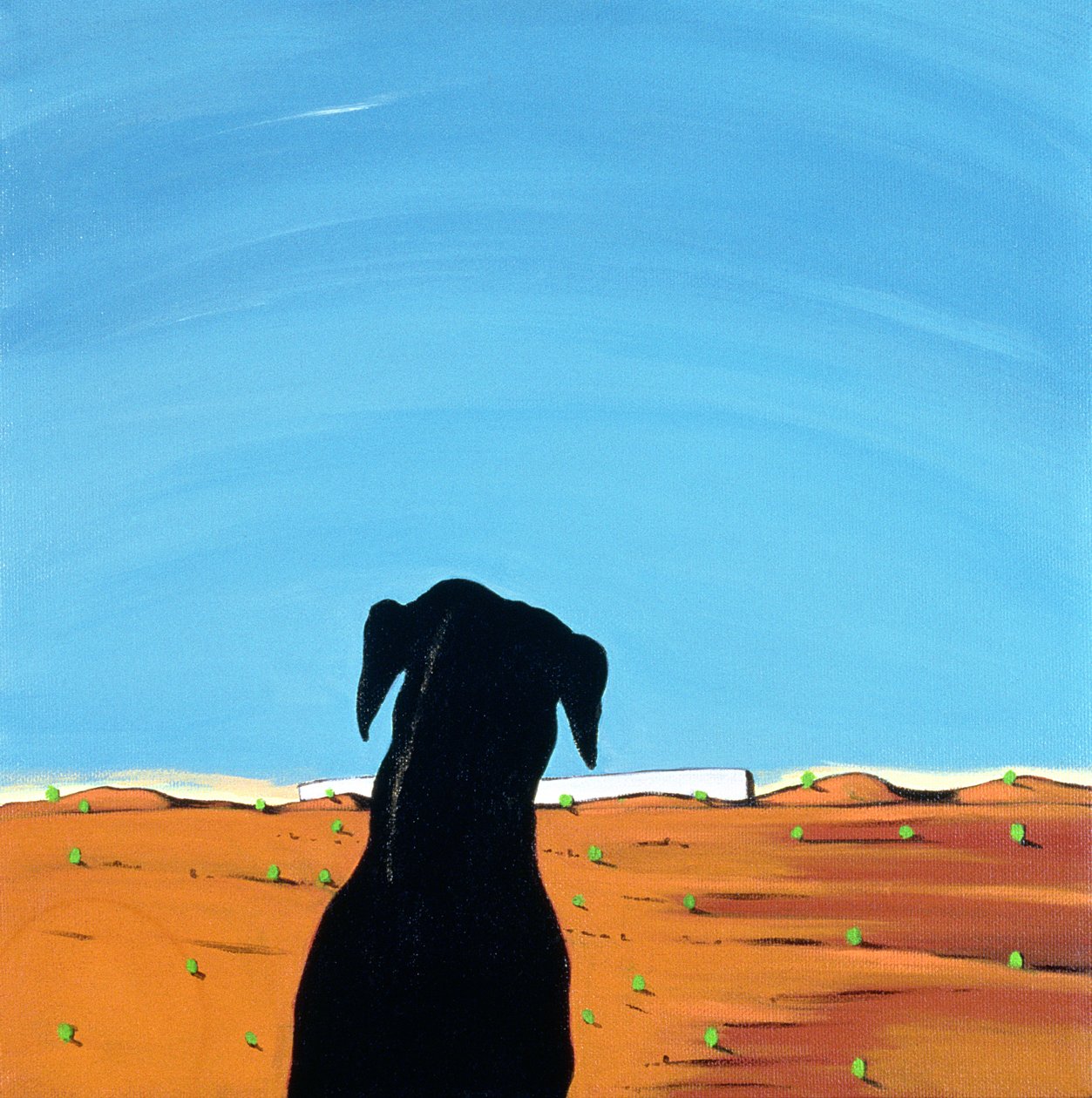 Schwarzer Hund in Chestertown, 1998 von Marjorie Weiss