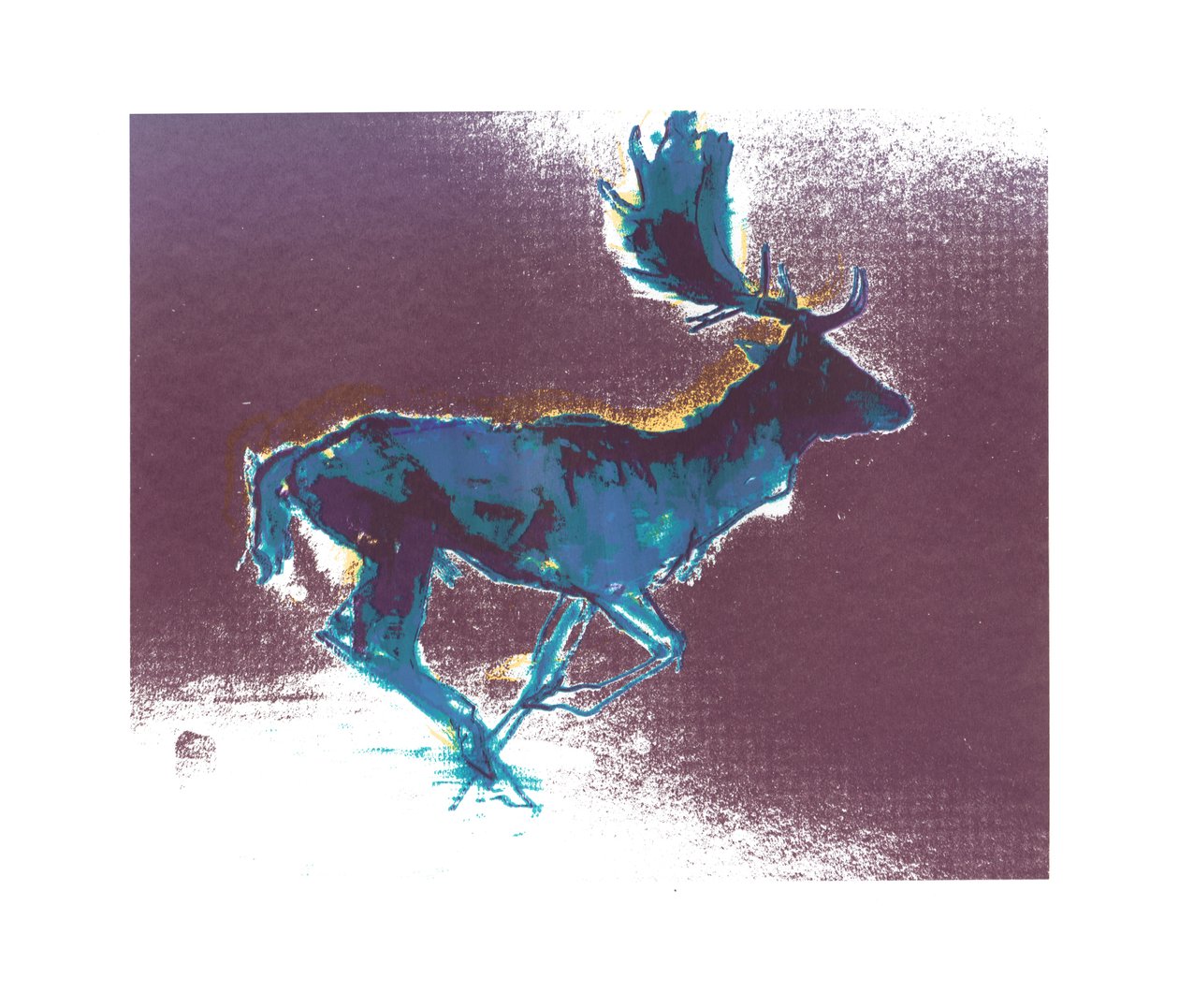 Damhirsch (blaugelber Schatten), 2015 von Mark Adlington