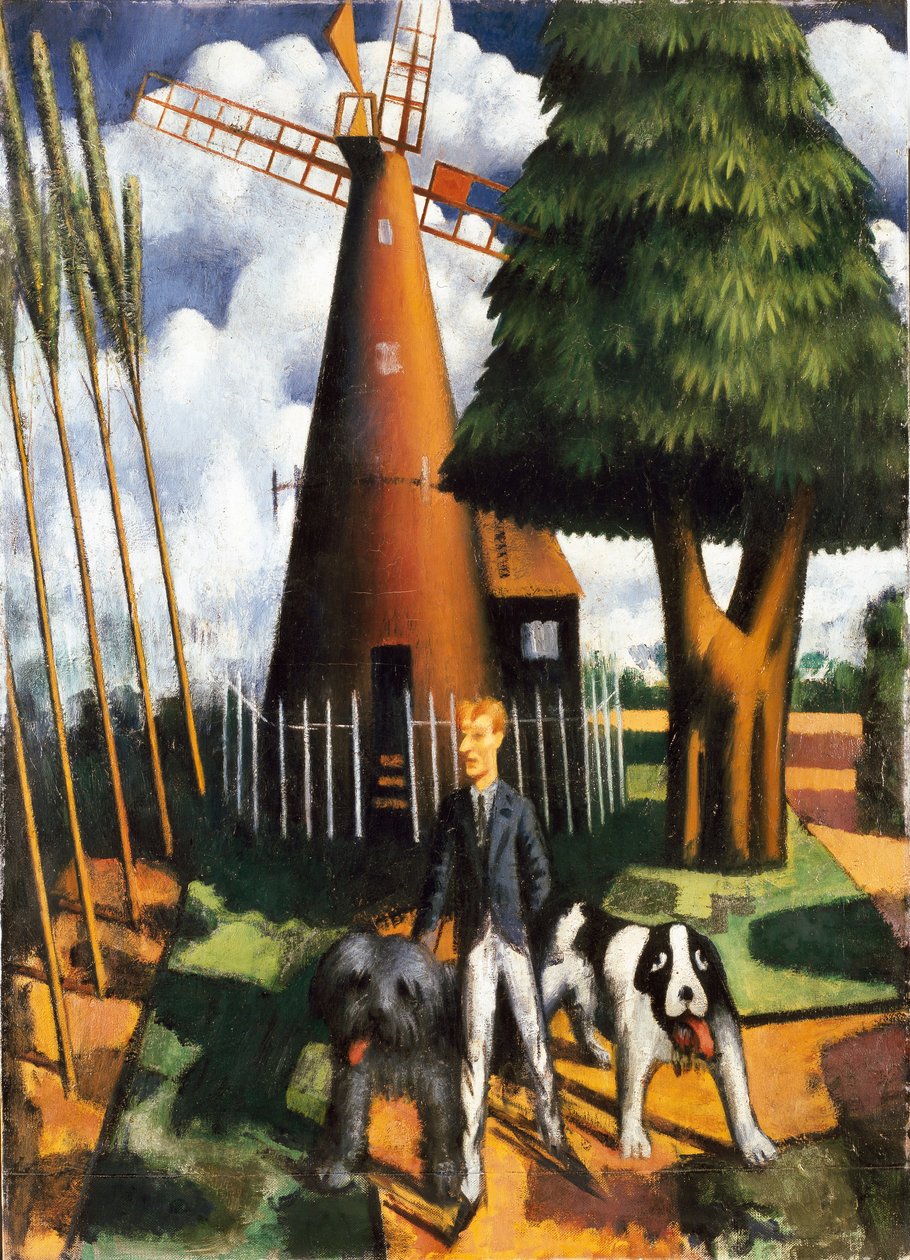 Gilbert Cannan und seine Mühle, 1916 von Mark Gertler