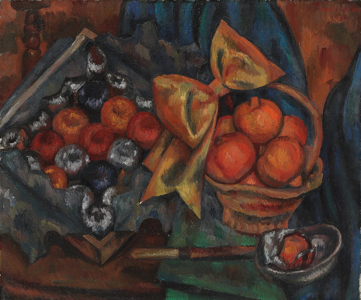 Stillleben mit Granatäpfeln und Früchten von Mark Gertler