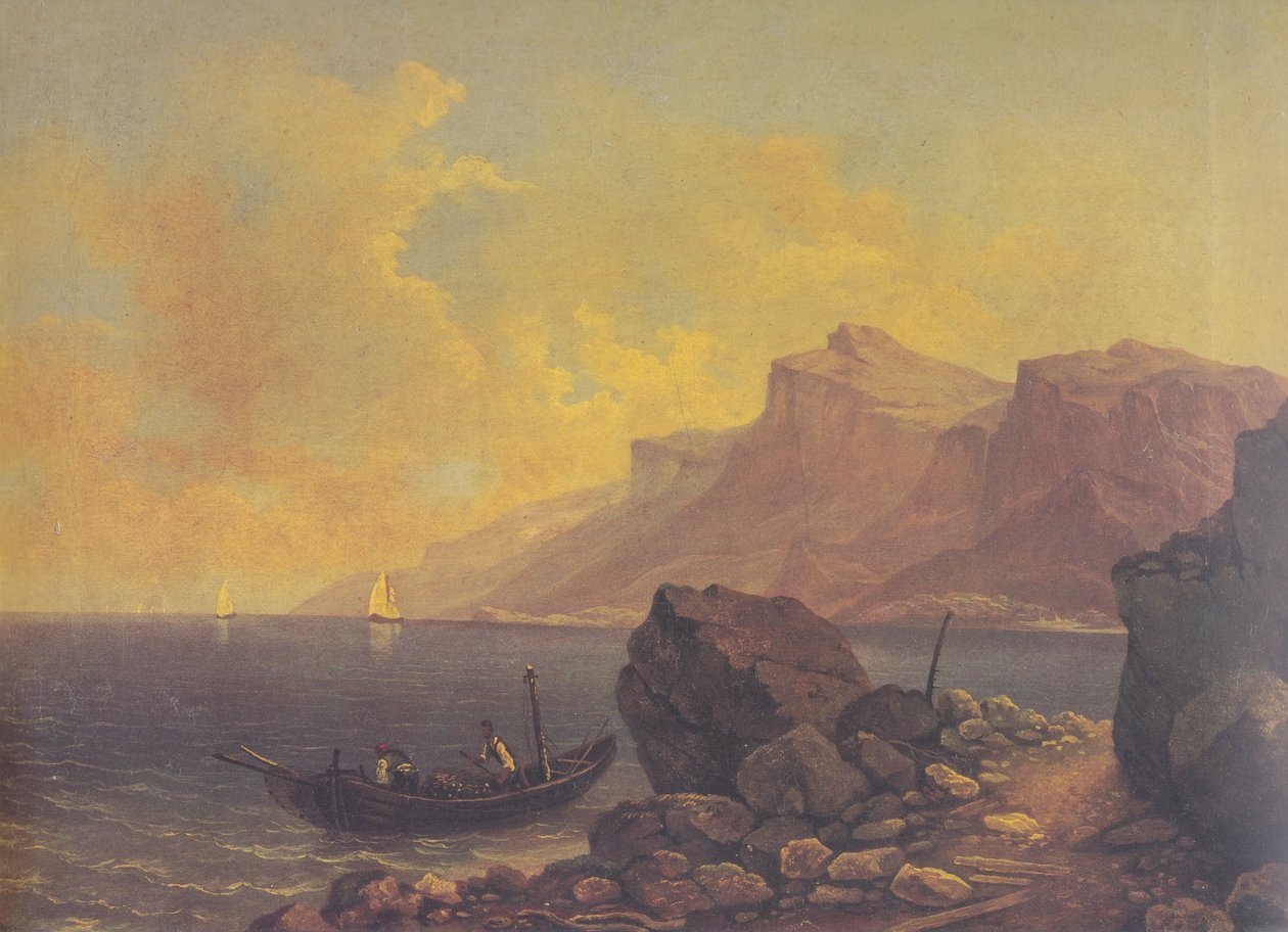Seelandschaft mit Barke von Marko Pernhart