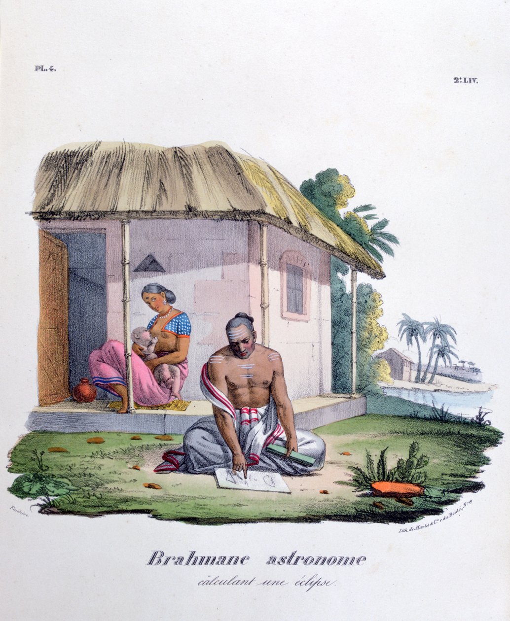 Brahmane Astronom, berechnet die Sonnenfinsternis, 1828 von Marlet et Cie