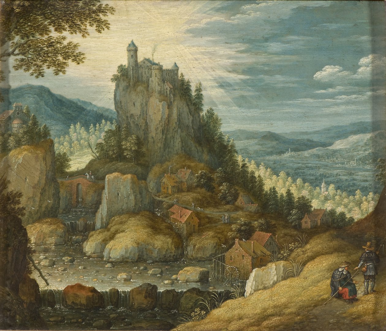 Berglandschaft mit einer Burg, ca. 1616 von Marten Ryckaert