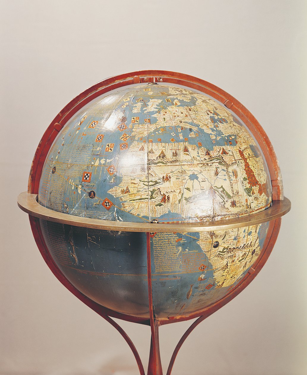 Terrestrischer Globus, zeigt den Indischen Ozean, hergestellt in Nürnberg, 1492 (Detail) von Martin Behaim