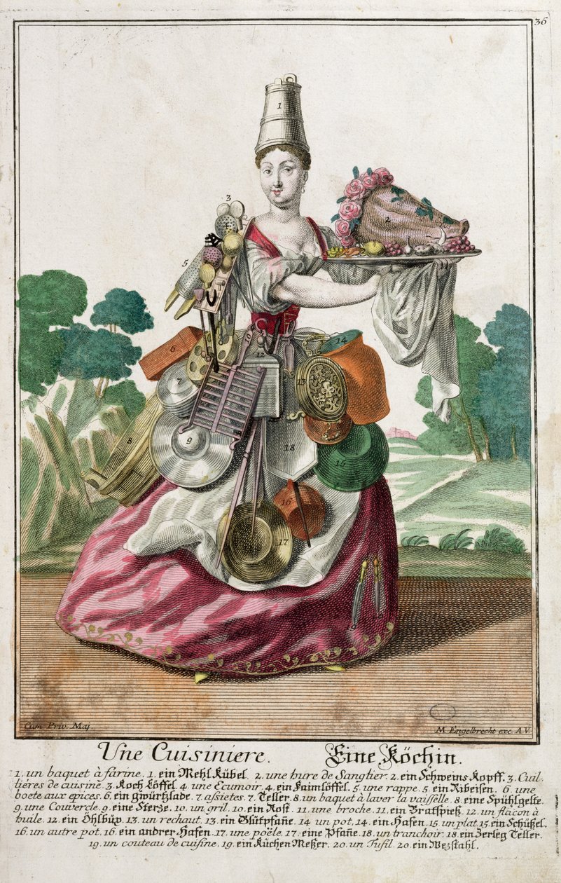 Der Koch, ca. 1735 von Martin Engelbrecht