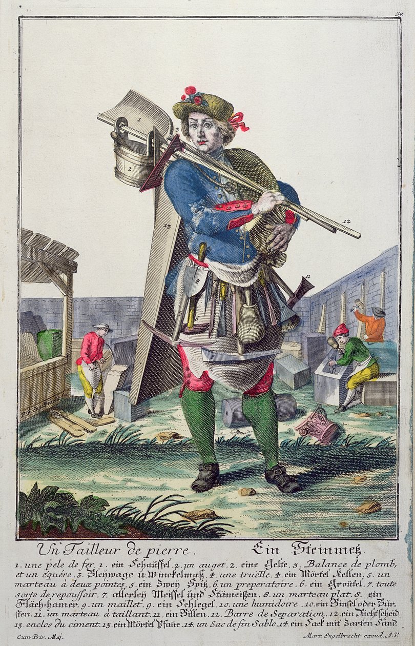 Der Steinmetz, um 1735 von Martin Engelbrecht