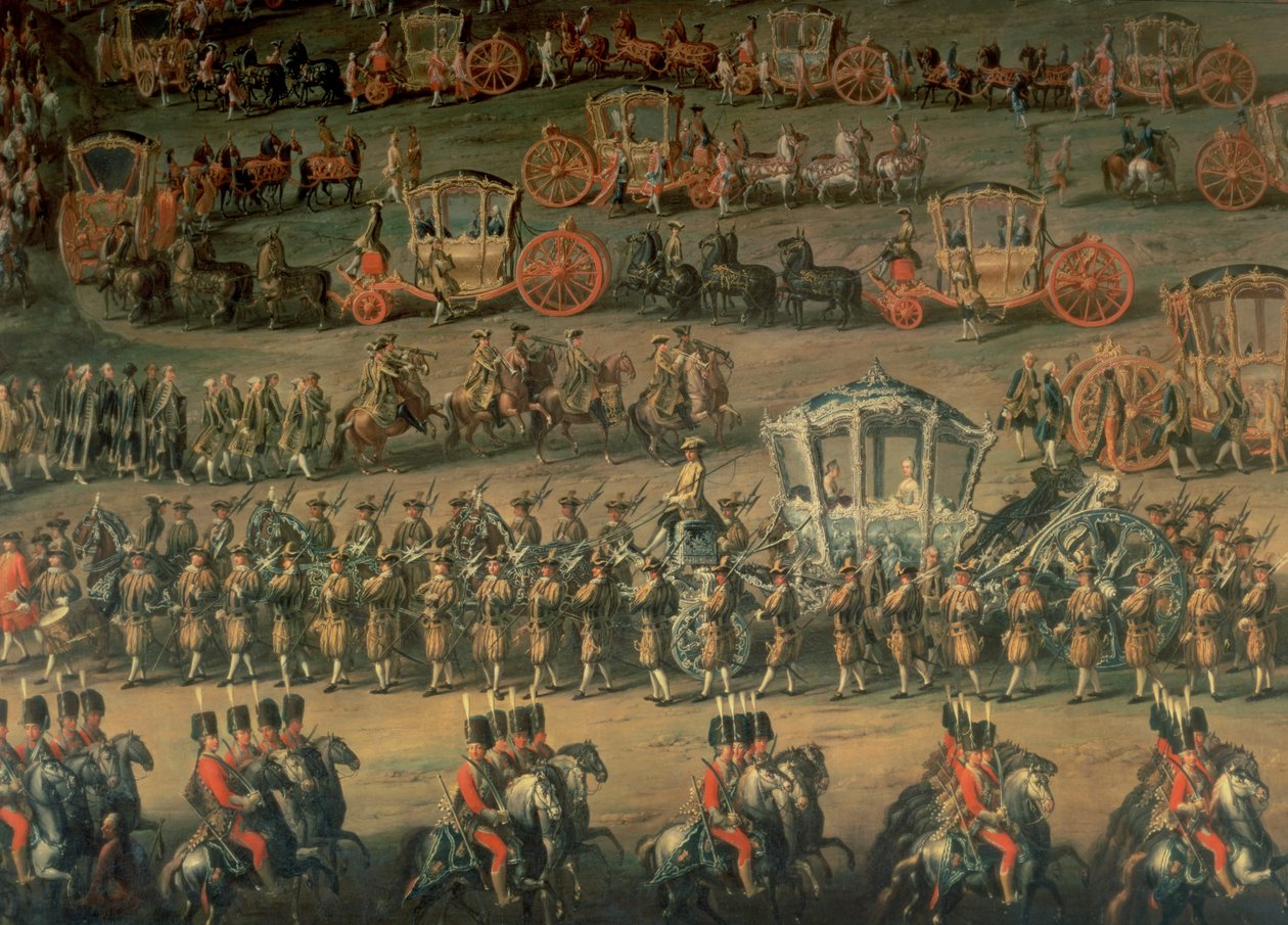Die Ankunft von Isabella von Parma anlässlich ihrer Hochzeit mit Joseph II., 1760 von Martin II Mytens or Meytens