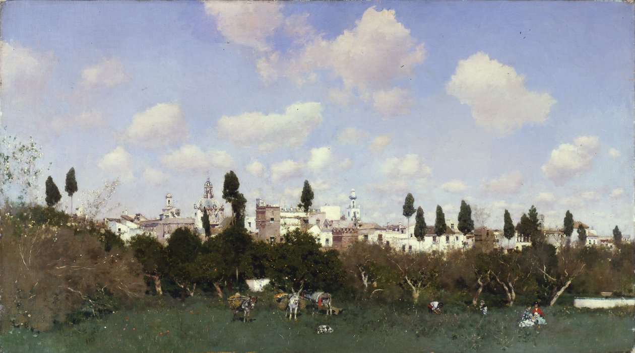 Orangen ernten von Martín Rico y Ortega
