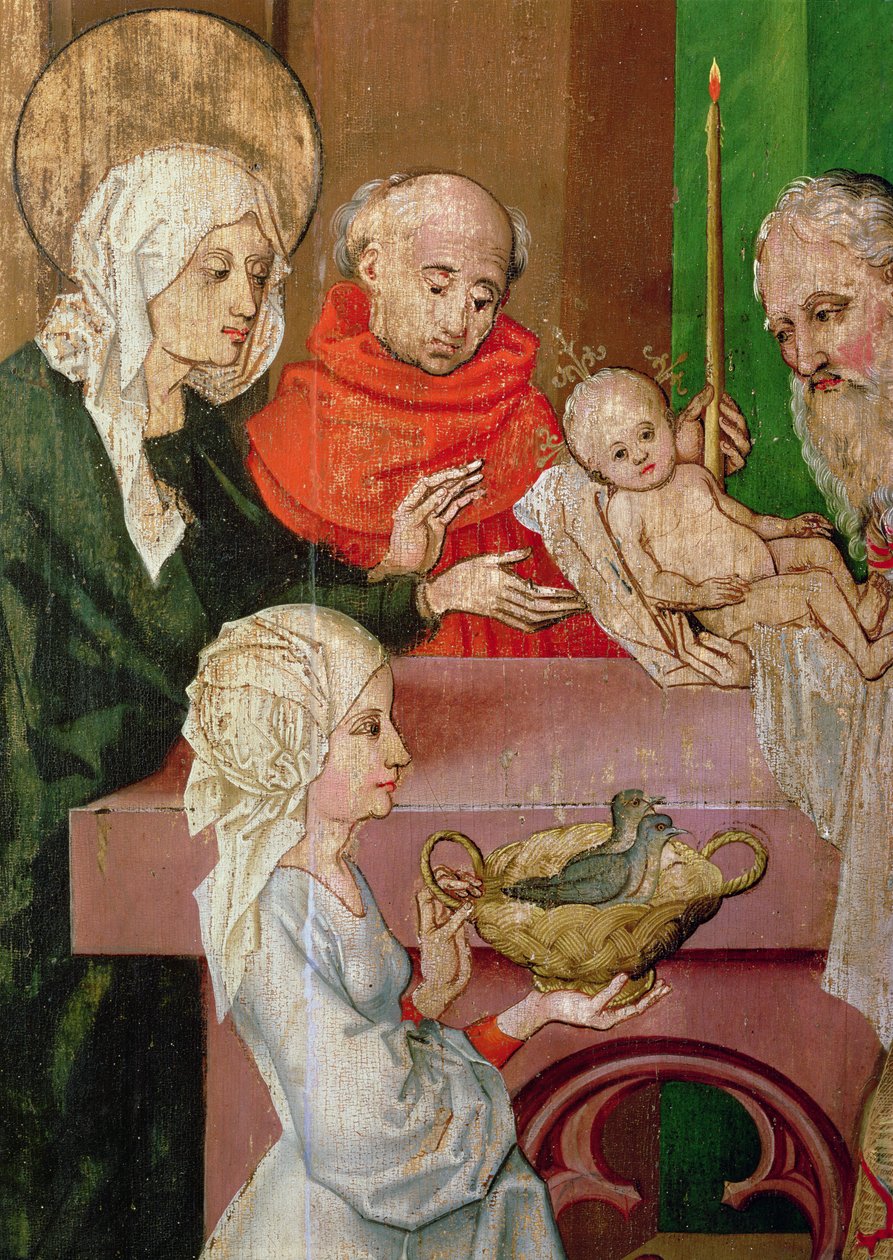 Detail der Darstellung im Tempel, vom Altarbild der Dominikaner, ca. 1470-80 von Martin Schongauer
