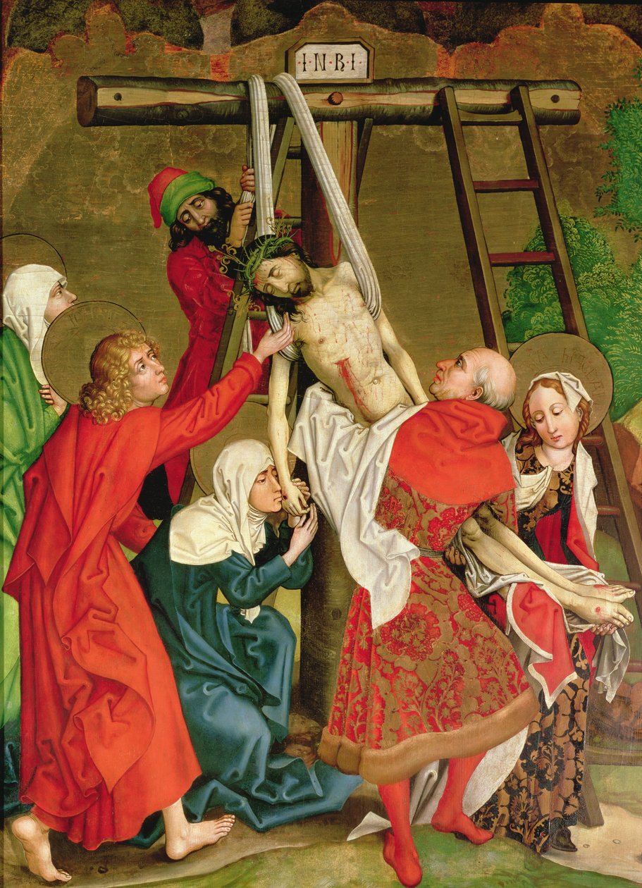 Die Kreuzabnahme, vom Altarbild der Dominikaner, ca. 1470-80 von Martin Schongauer