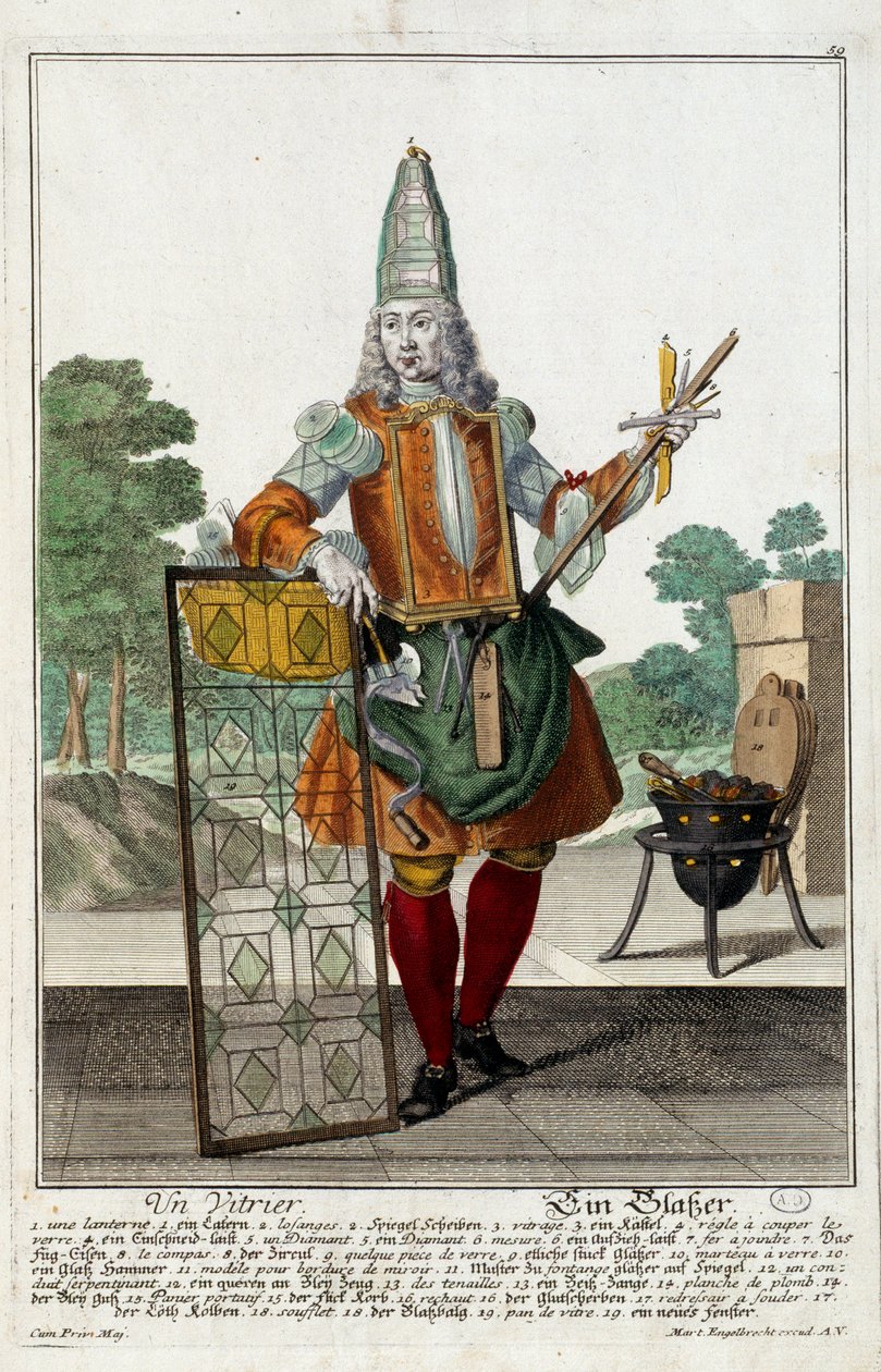 Ein Glaser. Gravur von Martin Engelbrecht von Martin Engelbrecht