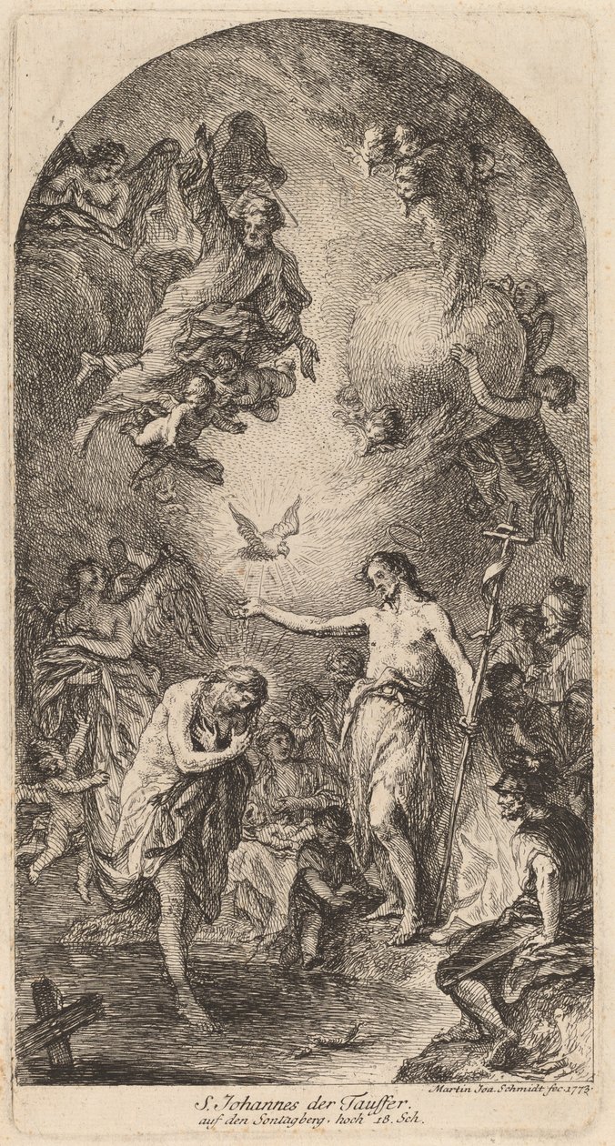 Die Taufe Christi von Martin Johann Schmidt