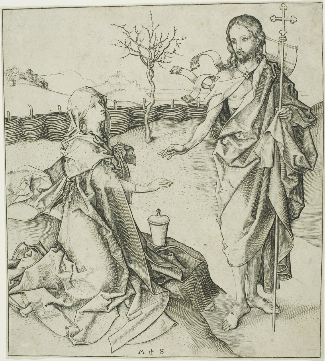 Christus erscheint der Magdalena—Noli Me Tangere von Martin Schongauer