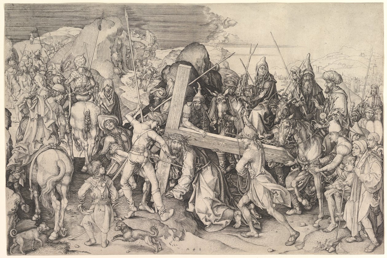 Christus trägt das Kreuz, ca. 1475-80 (Gravur) von Martin Schongauer