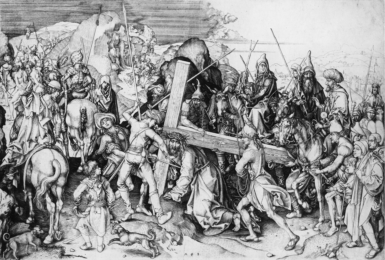 Christus trägt sein Kreuz, ca. 1475 von Martin Schongauer
