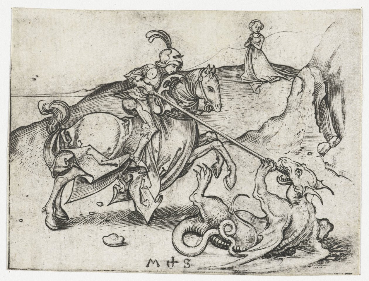 Der Heilige Georg und der Drache von Martin Schongauer
