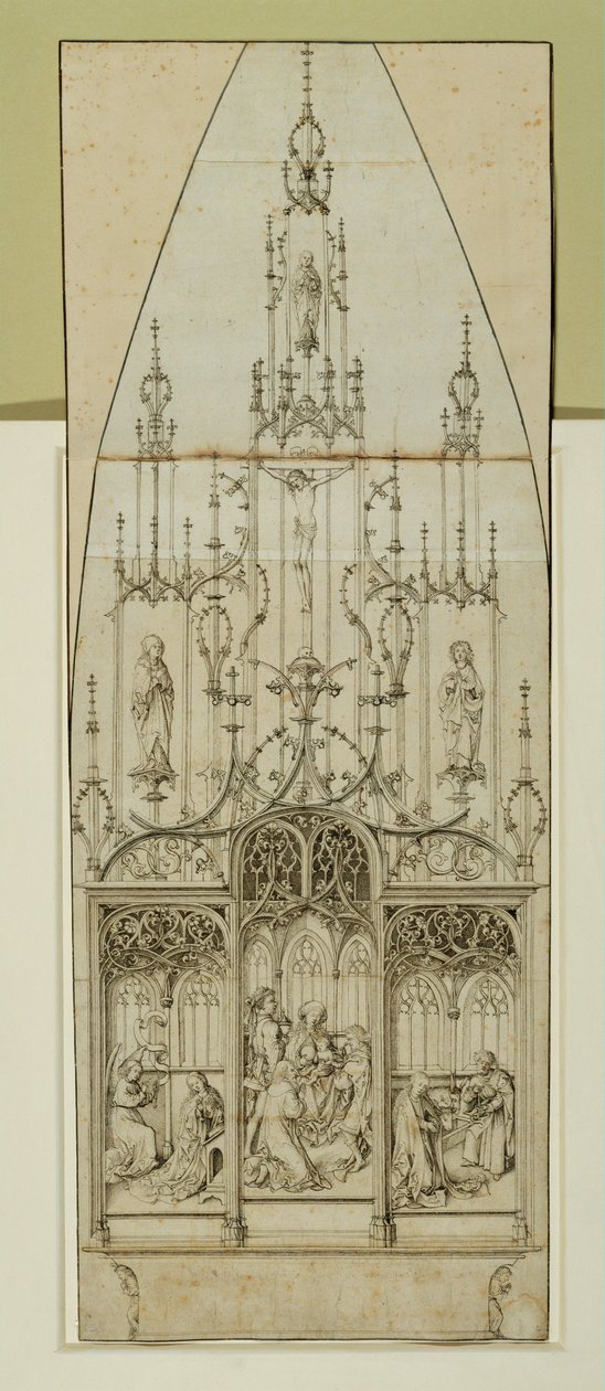 Zeichnung für einen Altar von Martin Schongauer