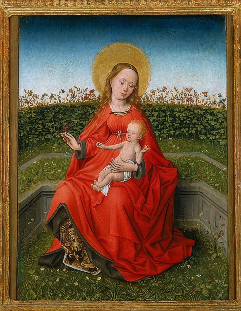 Madonna im Rosengarten von Martin Schongauer