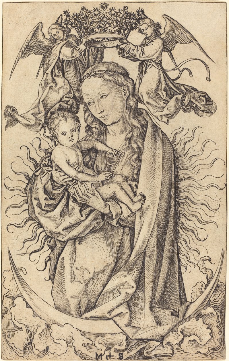 Madonna auf der Mondsichel von Martin Schongauer