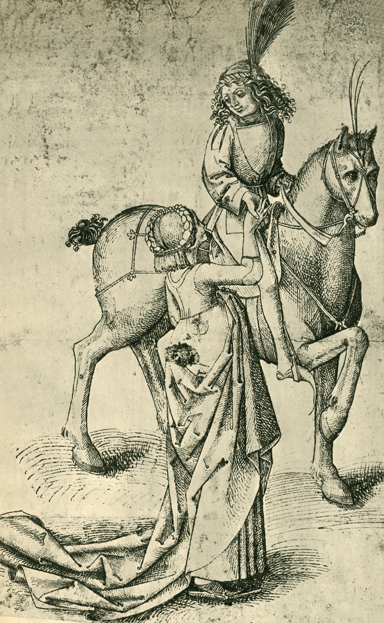 Reiter und Frau, um 1480 von Martin Schongauer