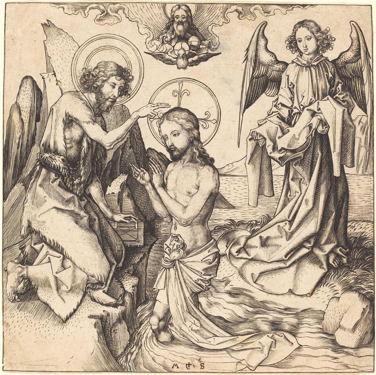 Die Taufe Christi von Martin Schongauer