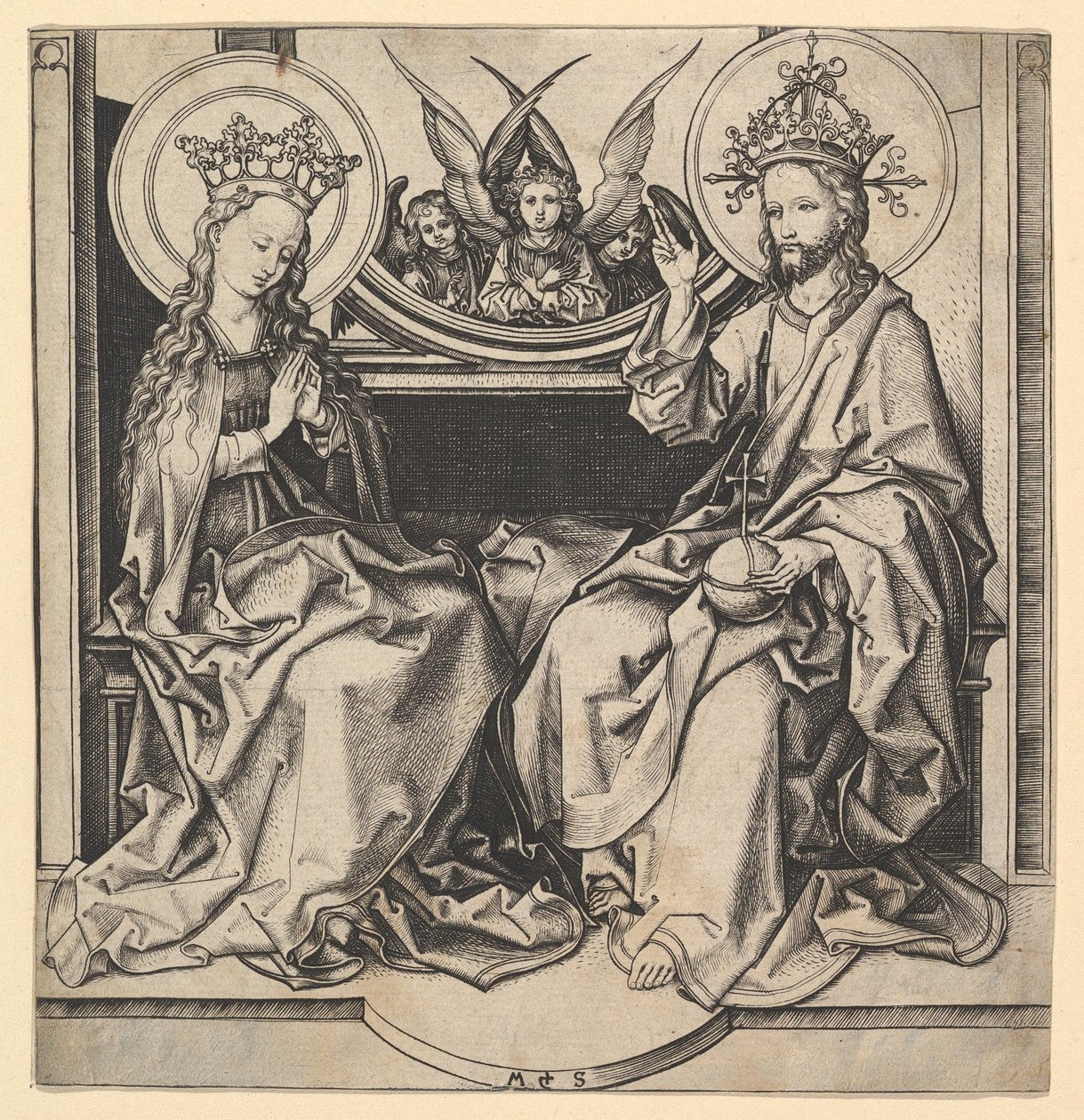 Die Krönung der Jungfrau von Martin Schongauer